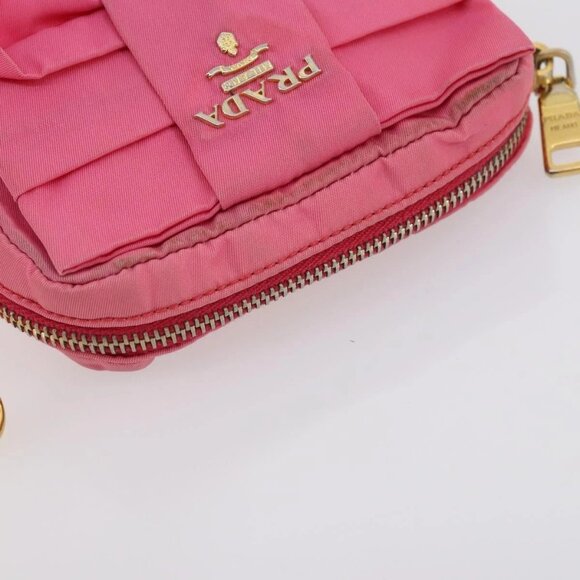 PRADA Tote Bag Nylon 2 Set Pink Khaki Auth 147966 - Picture 13 of 16